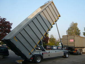 2-Achs Container-Anhänger mit Stahl-Hinterkippmulde